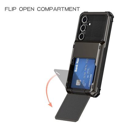 For Samsung Galaxy S24 FE Case PC+TPU Dual Layer Back Phone Cover with Card Holder