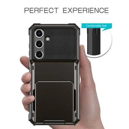 For Samsung Galaxy S24 FE Case PC+TPU Dual Layer Back Phone Cover with Card Holder