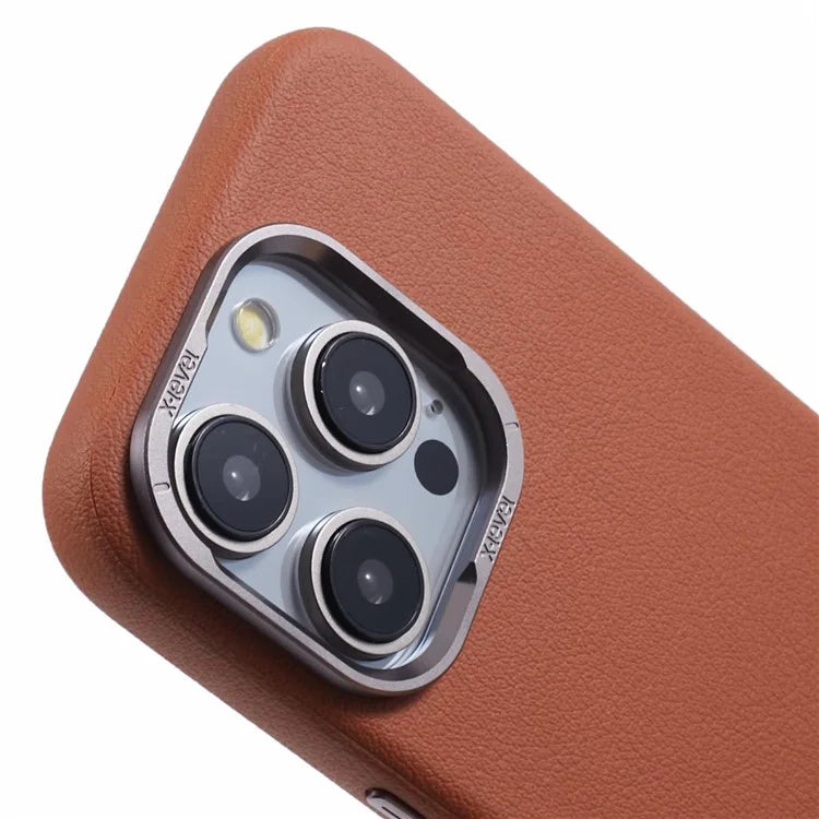 X-LEVEL For iPhone 15 Pro Max Case Anti-Scratch PU Leather + PC Mobile Phone Cover