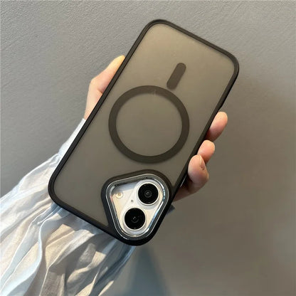 For iPhone 16 Case Compatible with MagSafe Colored Edge PC+TPU Phone Cover