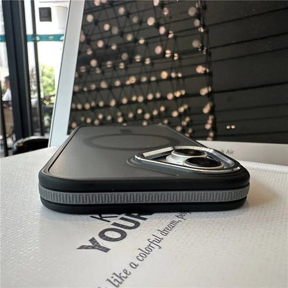 For iPhone 16 Case Compatible with MagSafe Colored Edge PC+TPU Phone Cover