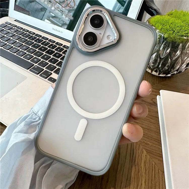 For iPhone 16 Case Compatible with MagSafe Colored Edge PC+TPU Phone Cover