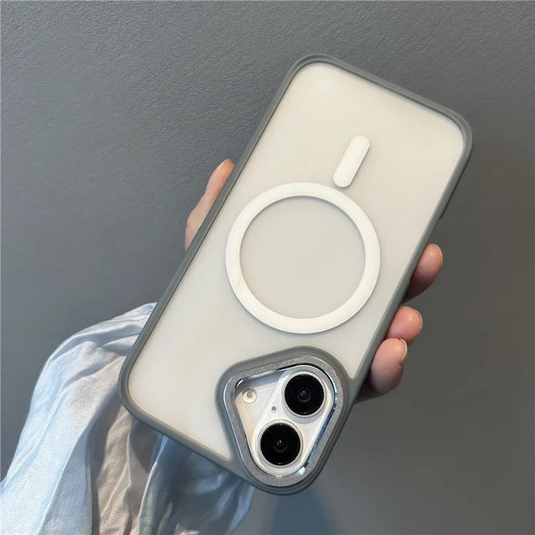 For iPhone 16 Case Compatible with MagSafe Colored Edge PC+TPU Phone Cover