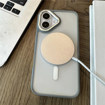 For iPhone 16 Case Compatible with MagSafe Colored Edge PC+TPU Phone Cover