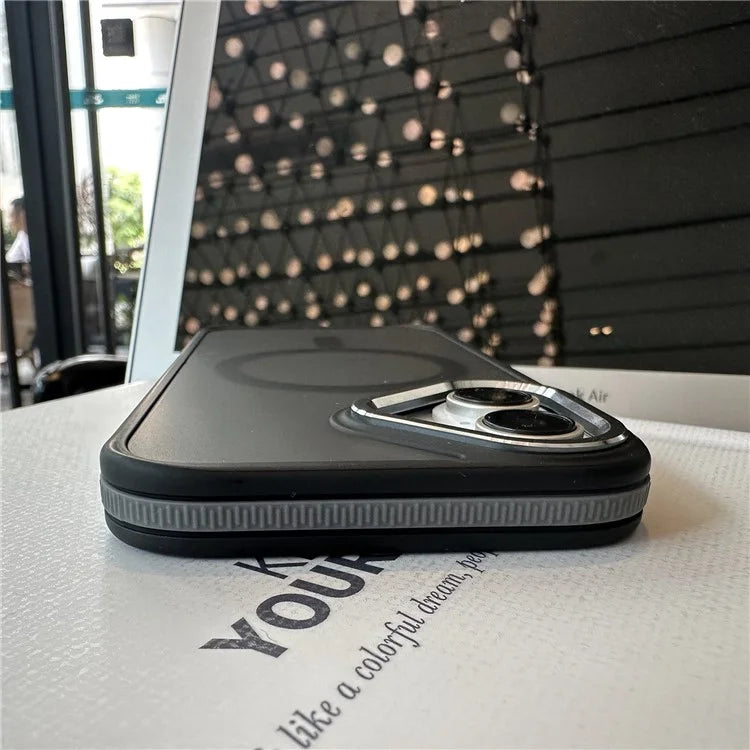 For iPhone 16 Case Compatible with MagSafe Colored Edge PC+TPU Phone Cover