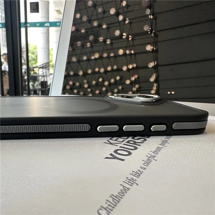 For iPhone 16 Case Compatible with MagSafe Colored Edge PC+TPU Phone Cover