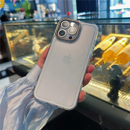 For iPhone 16 Pro Shockproof Case TPU+PC Crystal Clear Phone Cover