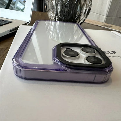For iPhone 16 Pro Shockproof Case TPU+PC Crystal Clear Phone Cover