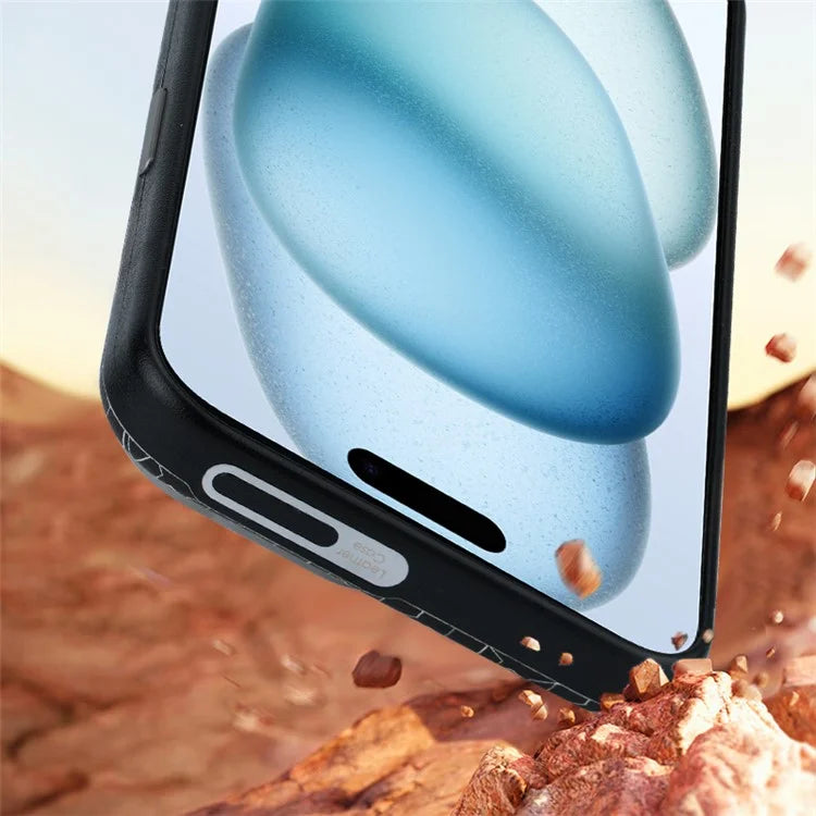 For iPhone 15 Pro Max Case Anti-Drop PU+TPU Phone Cover Geometric Pattern