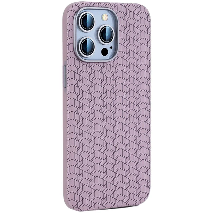 For iPhone 15 Pro Max Case Anti-Drop PU+TPU Phone Cover Geometric Pattern
