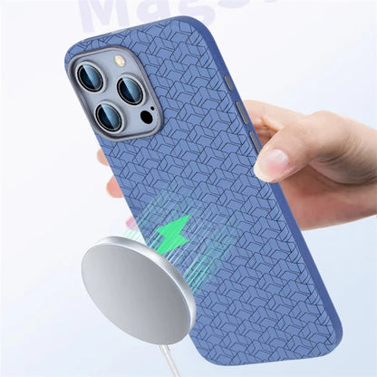 For iPhone 15 Pro Max Case Anti-Drop PU+TPU Phone Cover Geometric Pattern