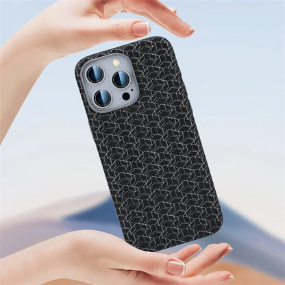 For iPhone 15 Pro Max Case Anti-Drop PU+TPU Phone Cover Geometric Pattern