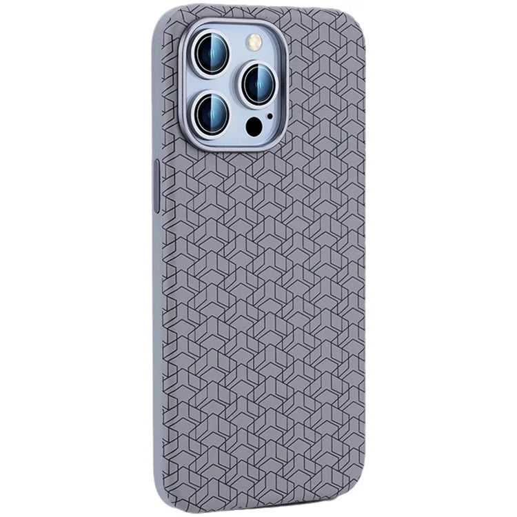 For iPhone 15 Pro Max Case Anti-Drop PU+TPU Phone Cover Geometric Pattern