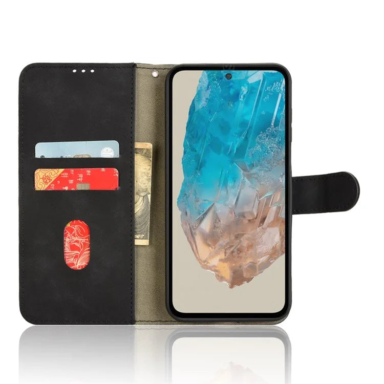For Samsung Galaxy M35 5G Case Skin-Feel Leather Anti-Drop Wallet Flip Phone Cover