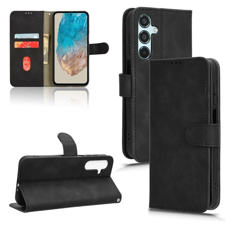 For Samsung Galaxy M35 5G Case Skin-Feel Leather Anti-Drop Wallet Flip Phone Cover