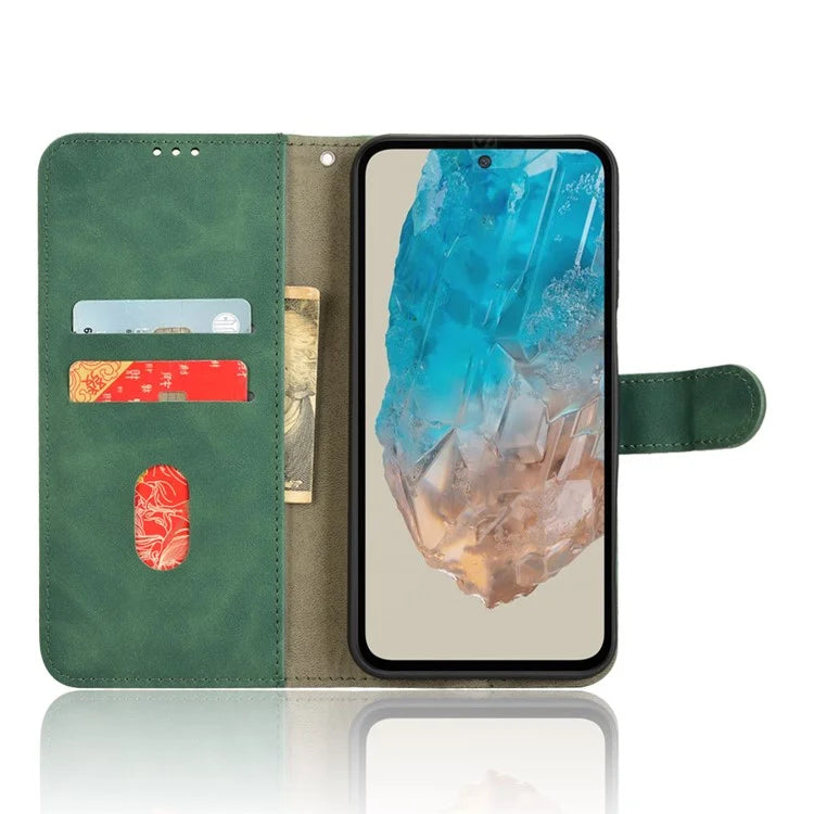 For Samsung Galaxy M35 5G Case Skin-Feel Leather Anti-Drop Wallet Flip Phone Cover
