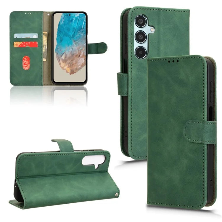 For Samsung Galaxy M35 5G Case Skin-Feel Leather Anti-Drop Wallet Flip Phone Cover