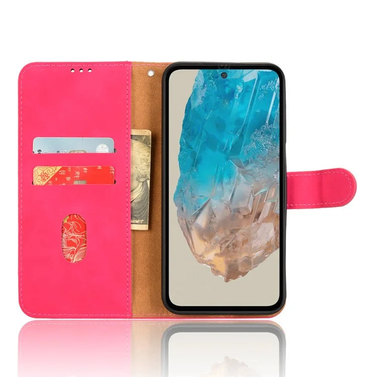 For Samsung Galaxy M35 5G Case Skin-Feel Leather Anti-Drop Wallet Flip Phone Cover