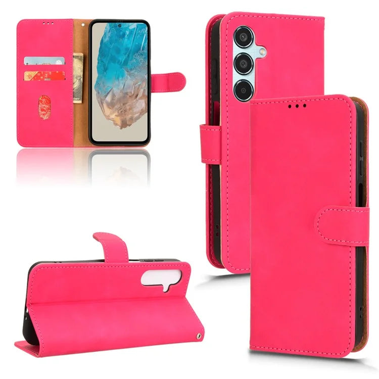 For Samsung Galaxy M35 5G Case Skin-Feel Leather Anti-Drop Wallet Flip Phone Cover