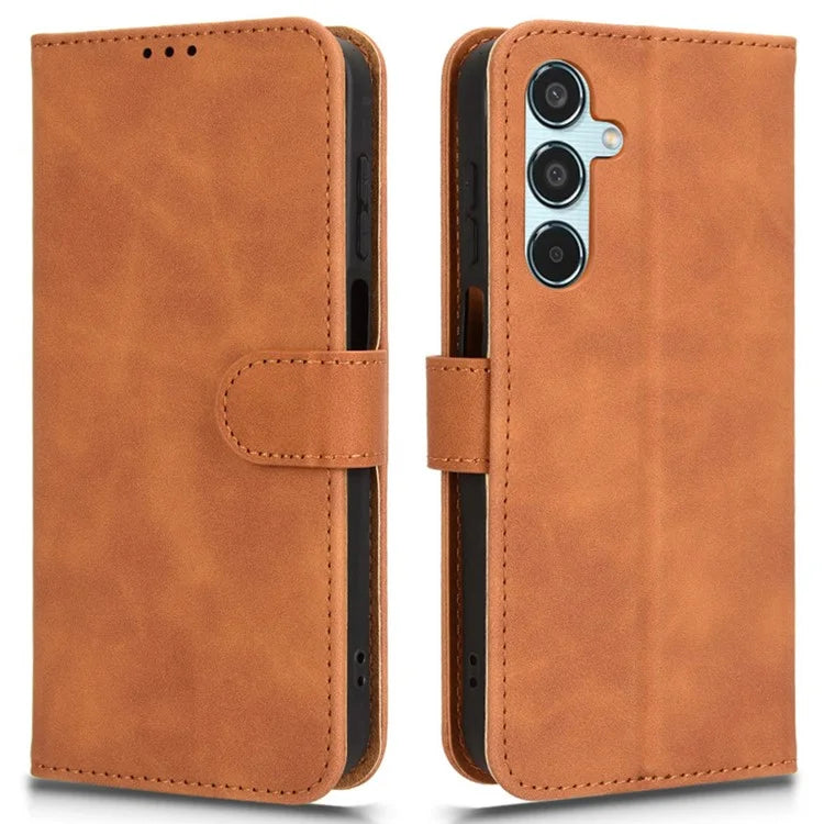 For Samsung Galaxy M35 5G Case Skin-Feel Leather Anti-Drop Wallet Flip Phone Cover