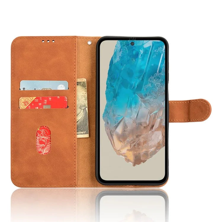 For Samsung Galaxy M35 5G Case Skin-Feel Leather Anti-Drop Wallet Flip Phone Cover