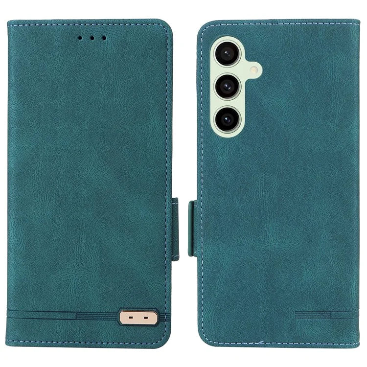 For Samsung Galaxy S24 FE Case Leather Wallet Phone Cover Hardware Decor