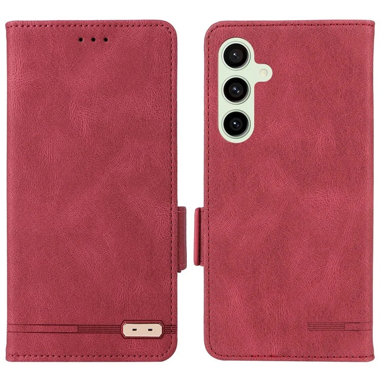 For Samsung Galaxy S24 FE Case Leather Wallet Phone Cover Hardware Decor