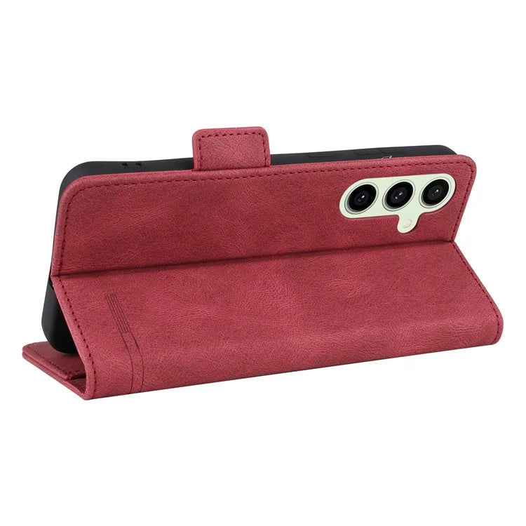 For Samsung Galaxy S24 FE Case Leather Wallet Phone Cover Hardware Decor