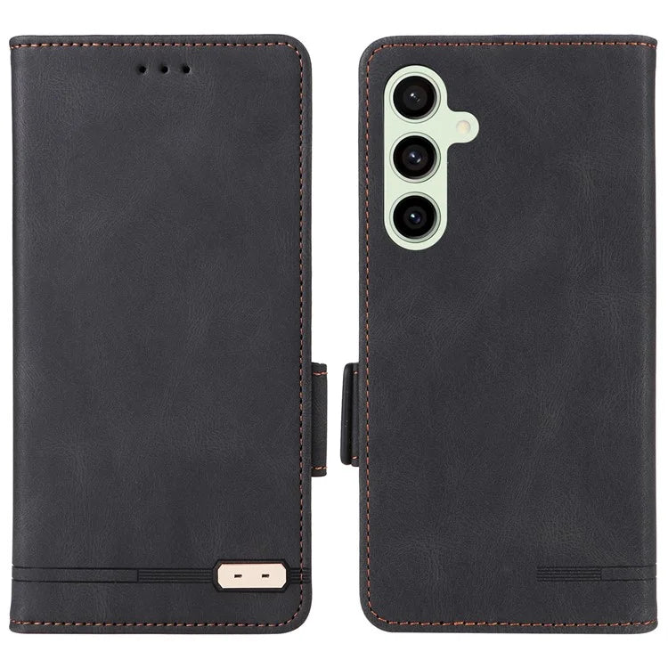 For Samsung Galaxy S24 FE Case Leather Wallet Phone Cover Hardware Decor