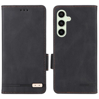 For Samsung Galaxy S24 FE Case Leather Wallet Phone Cover Hardware Decor