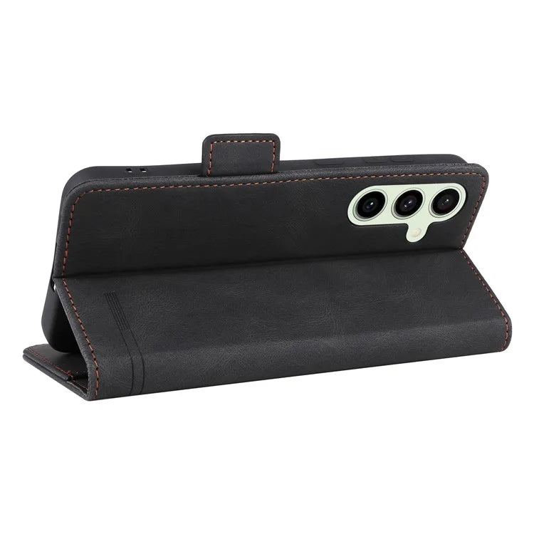 For Samsung Galaxy S24 FE Case Leather Wallet Phone Cover Hardware Decor