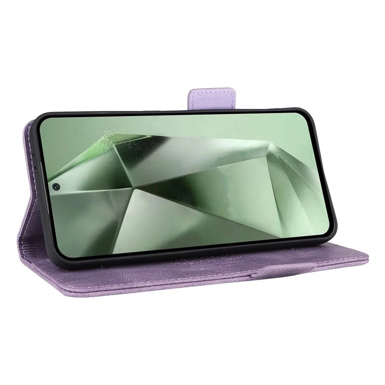 For Samsung Galaxy S24 FE Case Leather Wallet Phone Cover Hardware Decor