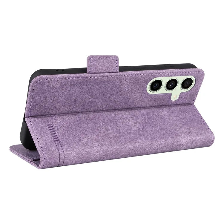 For Samsung Galaxy S24 FE Case Leather Wallet Phone Cover Hardware Decor