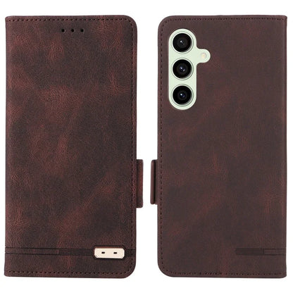 For Samsung Galaxy S24 FE Case Leather Wallet Phone Cover Hardware Decor