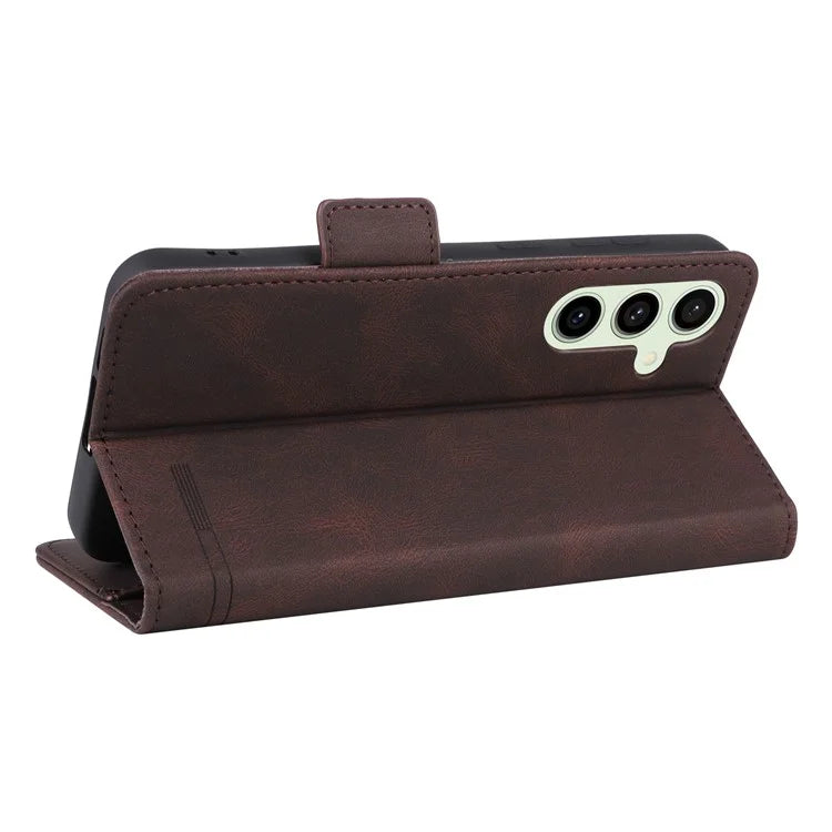 For Samsung Galaxy S24 FE Case Leather Wallet Phone Cover Hardware Decor
