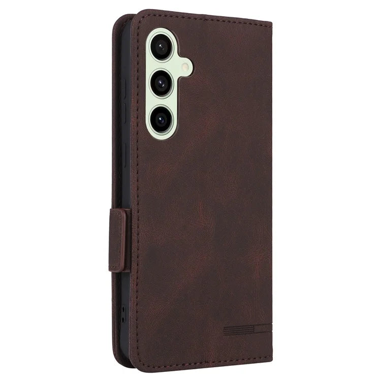 For Samsung Galaxy S24 FE Case Leather Wallet Phone Cover Hardware Decor