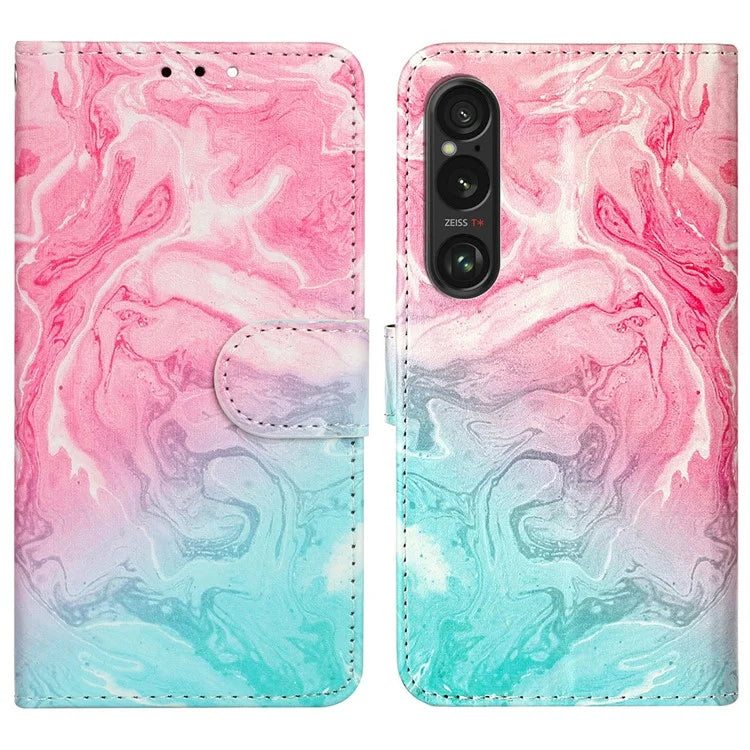 For Sony Xperia 1 VI Case Leather Pattern Design Flip Wallet Phone Cover