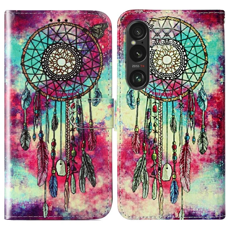 For Sony Xperia 1 VI Case Leather Pattern Design Flip Wallet Phone Cover