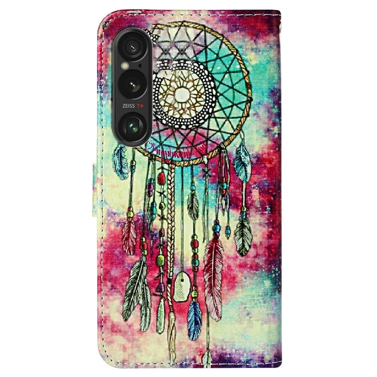 For Sony Xperia 1 VI Case Leather Pattern Design Flip Wallet Phone Cover