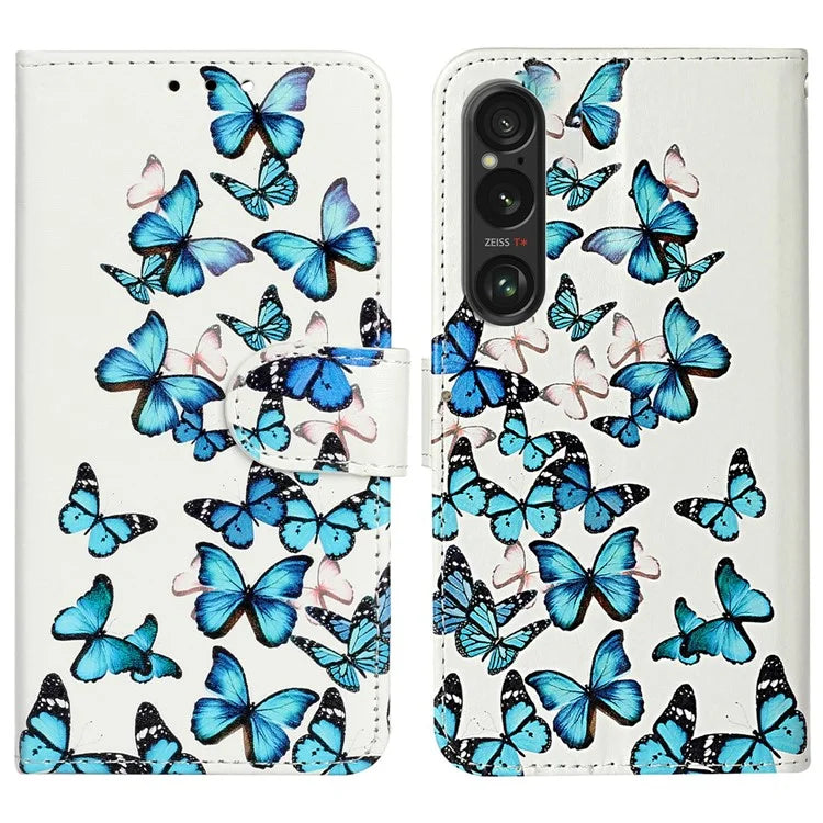 For Sony Xperia 1 VI Case Leather Pattern Design Flip Wallet Phone Cover