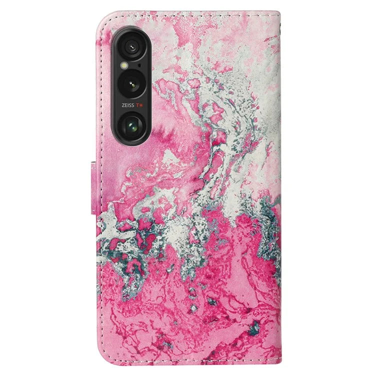For Sony Xperia 1 VI Case Leather Pattern Design Flip Wallet Phone Cover