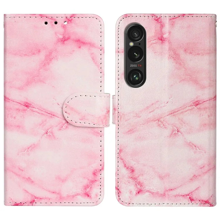 For Sony Xperia 1 VI Case Leather Pattern Design Flip Wallet Phone Cover