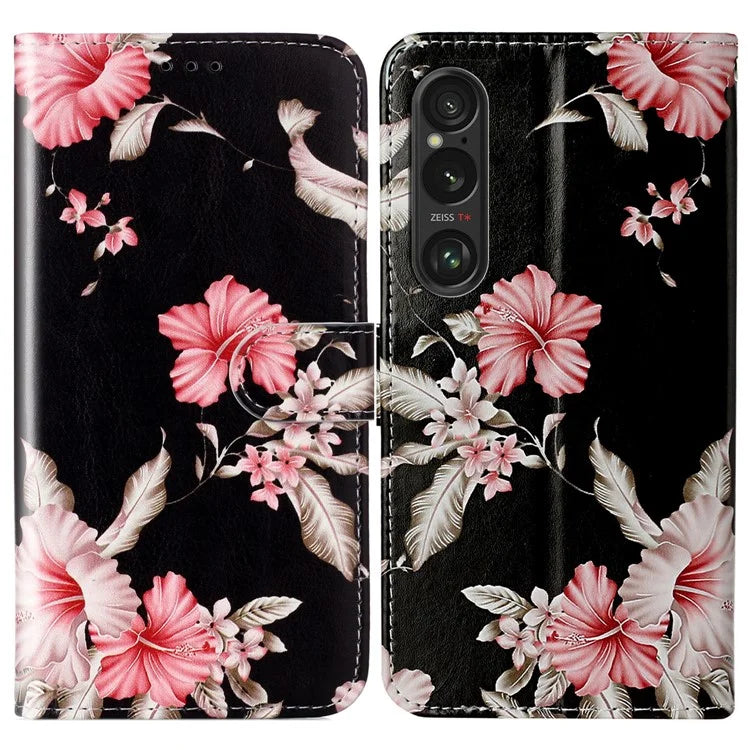 For Sony Xperia 1 VI Case Leather Pattern Design Flip Wallet Phone Cover