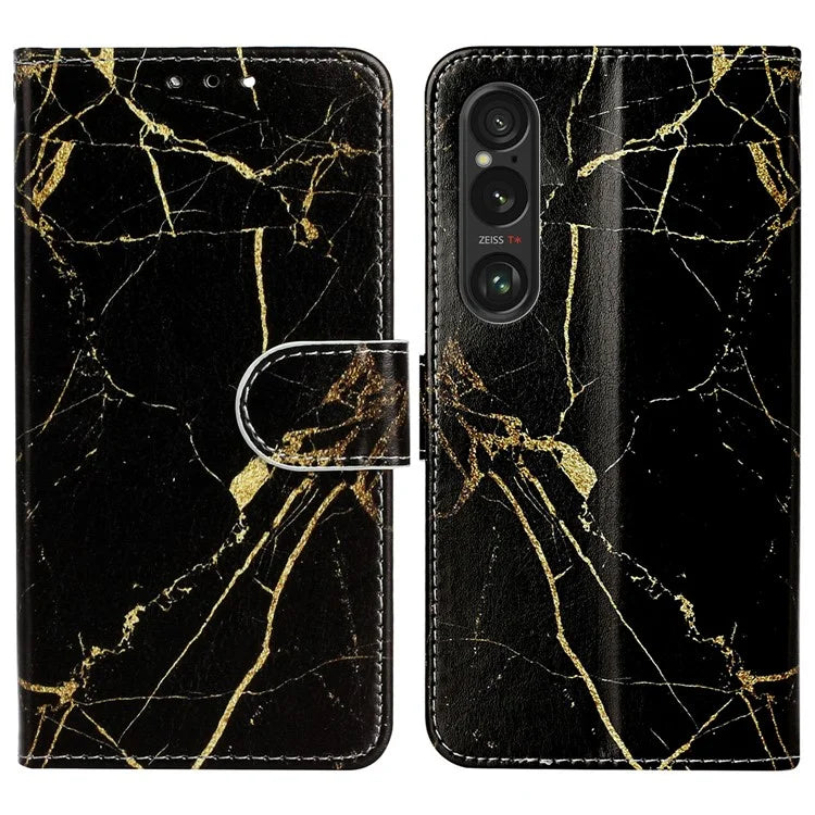 For Sony Xperia 1 VI Case Leather Pattern Design Flip Wallet Phone Cover