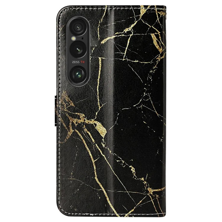 For Sony Xperia 1 VI Case Leather Pattern Design Flip Wallet Phone Cover