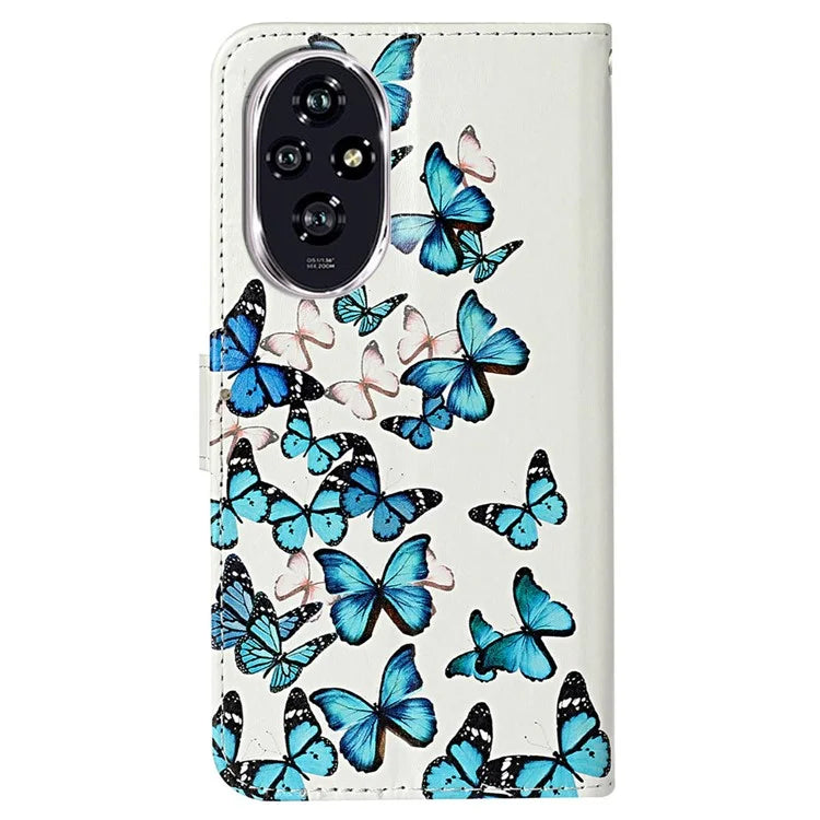For Honor 200 Pro 5G Case Leather Pattern Design Flip Wallet Phone Cover