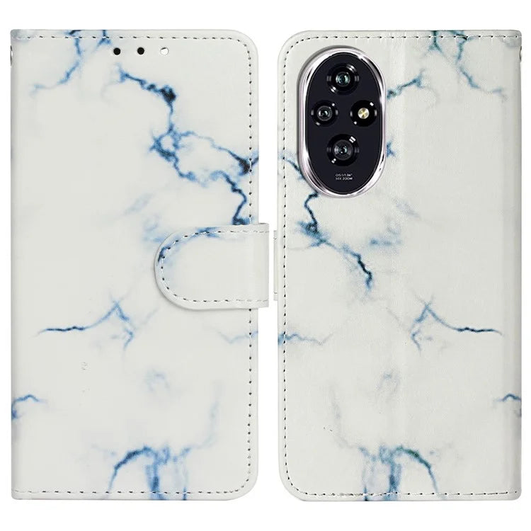 For Honor 200 Pro 5G Case Leather Pattern Design Flip Wallet Phone Cover