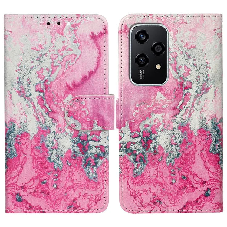 For Honor 200 Lite Case Leather Pattern Design Flip Wallet Phone Cover