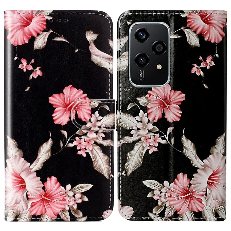 For Honor 200 Lite Case Leather Pattern Design Flip Wallet Phone Cover