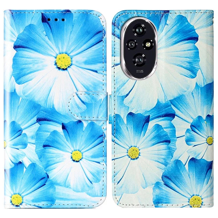 For Honor 200 5G Case Leather Pattern Design Flip Wallet Phone Cover